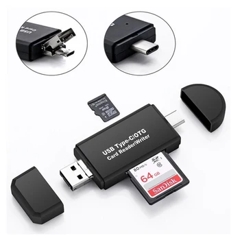 Type C & micro USB & USB 3 In 1 OTG Card Reader High-speed USB2.0 Universal OTG TF/SD for Android Computer Extension Headers
Type C & micro USB & USB 3 In 1 OTG Card Reader High-speed USB2.0 Universal OTG TF/SD for Android Computer Extension Headers