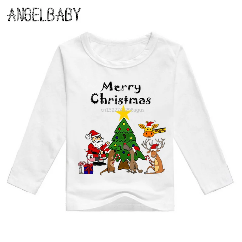 Детская футболка с рисунком Санта и друзья с надписью "Merry Christmas", Детская футболка с длинным рукавом для девочек, Забавная детская футболка для мальчиков, LKP5027
Детская футболка с рисунком Санта и друзья с надписью "Merry Christmas", Детская футболка с длинным рукавом для девочек, Забавная детская футболка для мальчиков, LKP5027