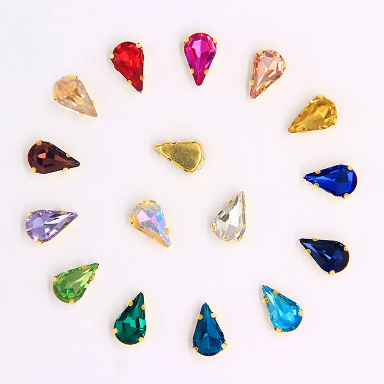 Free shipping 20pcs/pack 8x13mm Golden bottom support Teardrop glass Sew on claw rhinestones DIY Garment accessories
Free shipping 20pcs/pack 8x13mm Golden bottom support Teardrop glass Sew on claw rhinestones DIY Garment accessories