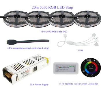 5M/10M/15M/20M IP20/IP65 Waterproof 5050 RGB LED Strip Set + 7Keys 2.4G Wireless RF Touch Controller + 12V Power Supply Adapter
5M/10M/15M/20M IP20/IP65 Waterproof 5050 RGB LED Strip Set + 7Keys 2.4G Wireless RF Touch Controller + 12V Power Supply Adapter