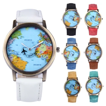 Women Dress Watches Fashion Global Travel By Plane Denim Fabric Watch Blet World Map Dial Pattern Female Watch 2018 New Arrival
Women Dress Watches Fashion Global Travel By Plane Denim Fabric Watch Blet World Map Dial Pattern Female Watch 2018 New Arrival