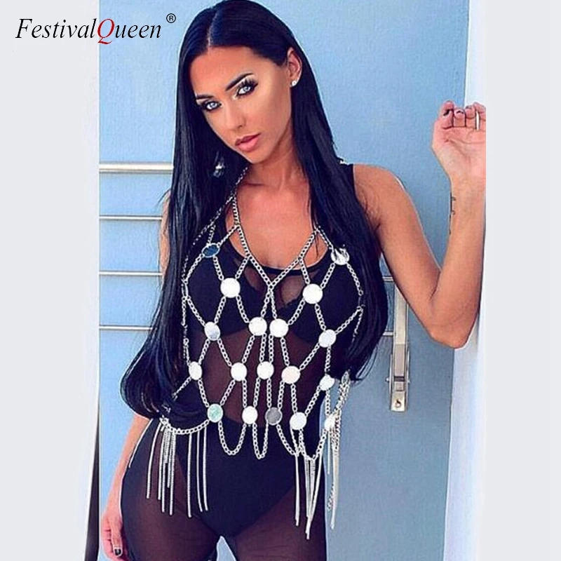 FestivalQueen crazy acrylic sequin sparkle glitter camis top women metal chain halter backless party club crop tops gold silver
FestivalQueen crazy acrylic sequin sparkle glitter camis top women metal chain halter backless party club crop tops gold silver
