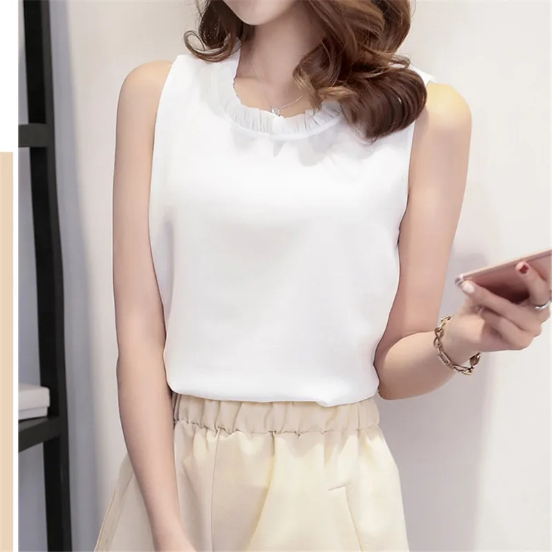 VogorSean Womens Summer Tops Chiffon Blouses Casual Ladies Shirts New Fashion Ruffled Flower Neck Sleeveless Woman Top
VogorSean Womens Summer Tops Chiffon Blouses Casual Ladies Shirts New Fashion Ruffled Flower Neck Sleeveless Woman Top