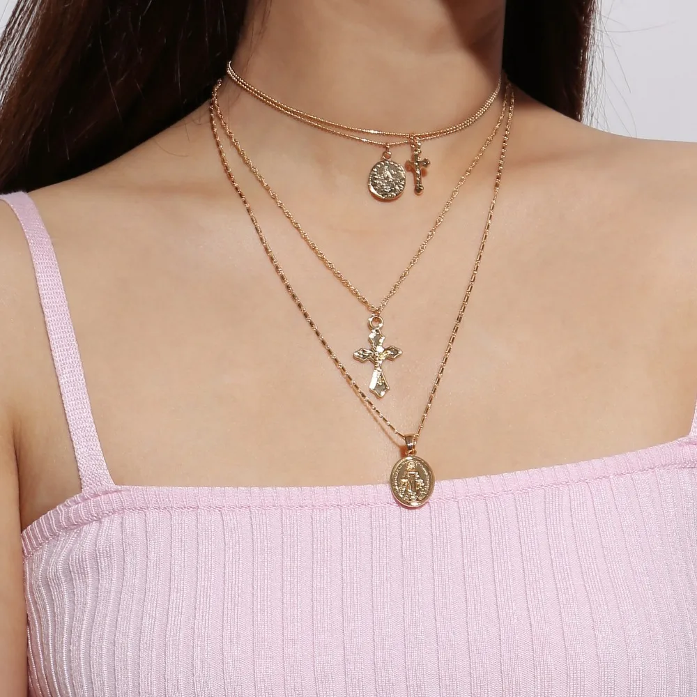 Quality Virgin Mary Dainty Gold Medallion Cross Necklace,Multi-layer Mother Mary Pendant, Religious, Catholic Jewelry
Quality Virgin Mary Dainty Gold Medallion Cross Necklace,Multi-layer Mother Mary Pendant, Religious, Catholic Jewelry