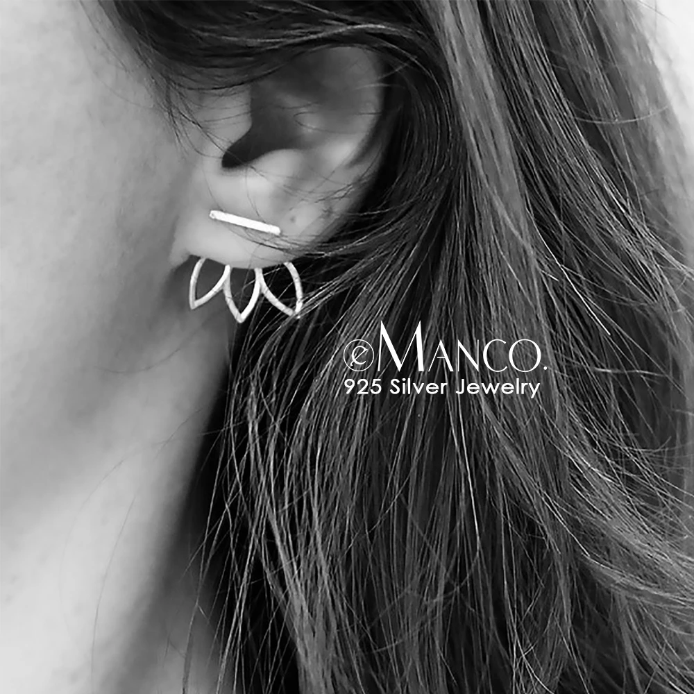 e-Manco Lotus Silver Stud Earring 925 Sterling Silver Simple Earring Gift For Women Geometric Individuality Fine Jewelry EMER008 
e-Manco Lotus Silver Stud Earring 925 Sterling Silver Simple Earring Gift For Women Geometric Individuality Fine Jewelry EMER008