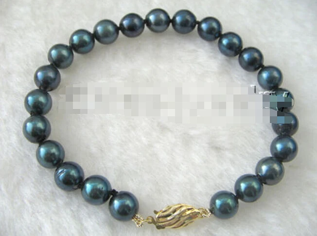 Hot sell Beautiful 8" 7.5mm round peacock blue sea water akoya pearl bracelet -Bridal jewelry free shipping
Hot sell Beautiful 8" 7.5mm round peacock blue sea water akoya pearl bracelet -Bridal jewelry free shipping