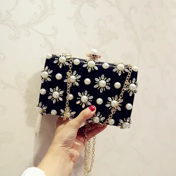 Fashion Women Pearl Beaded Crystal Party Evening Bag Bridal Wedding Shoulder Bag Square Clutch Rhinestone Flower Purse Handbag
Fashion Women Pearl Beaded Crystal Party Evening Bag Bridal Wedding Shoulder Bag Square Clutch Rhinestone Flower Purse Handbag