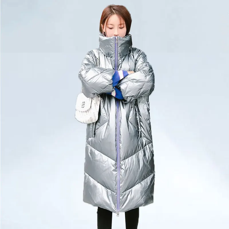 Fashion Long Goose Down jacket 2019 winter New Down Coat Women Long Thick Standing Collar Warm Casual Glossy Jacket Female 470
Fashion Long Goose Down jacket 2019 winter New Down Coat Women Long Thick Standing Collar Warm Casual Glossy Jacket Female 470