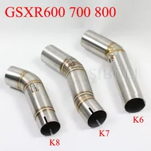 GSXR 600 700 800 K6 K7 K8 GSXR700 הקישור אמצע צינור פליטת אופנוע לסוזוקי GSXR600 800 להחליק על צינור AK109(China)