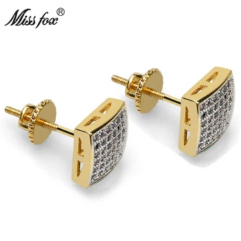 MISSFOX Hip-Hop 24K Gold Plated Ear Studs Thread Cubic Zirconia Diamond Luxury Jewelry Earrings Piercing Earring Man Gifts
MISSFOX Hip-Hop 24K Gold Plated Ear Studs Thread Cubic Zirconia Diamond Luxury Jewelry Earrings Piercing Earring Man Gifts