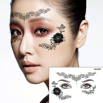 2pcs/lot Halloween Silver Henna Tattoo eye sticker Flower Face Sticker makeup Night Party Body Arts temporary tattoo sticker
2pcs/lot Halloween Silver Henna Tattoo eye sticker Flower Face Sticker makeup Night Party Body Arts temporary tattoo sticker