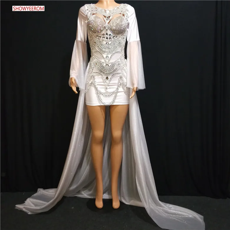 Women's New Fashion Stage Wear Bodysuit Skirt Silver Sequins Bright Dresses Female Full Diamond Dj Train Sexy Costume Set
Women's New Fashion Stage Wear Bodysuit Skirt Silver Sequins Bright Dresses Female Full Diamond Dj Train Sexy Costume Set