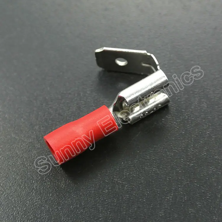 100x Red 4.8mm Fully Insulated Female Spade Terminals Wire Connector
