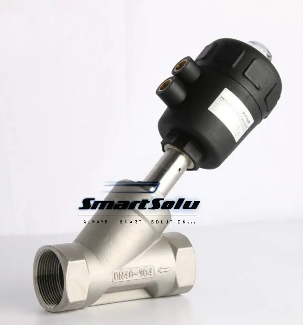 3/8" 2/2 Way single acting angle seat valve normally closed pneumatic angle seat valve 50mm actuator