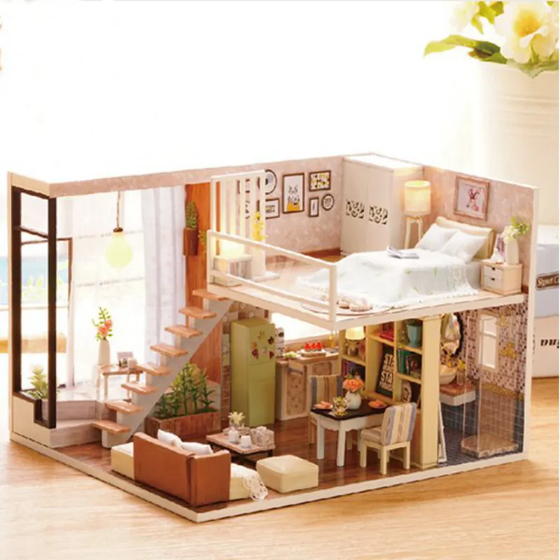 Cuteroom Doll House Miniature DIY Dollhouse With Furnitures Wooden House Waiting Time Toys For Children Gift
Cuteroom Doll House Miniature DIY Dollhouse With Furnitures Wooden House Waiting Time Toys For Children Gift