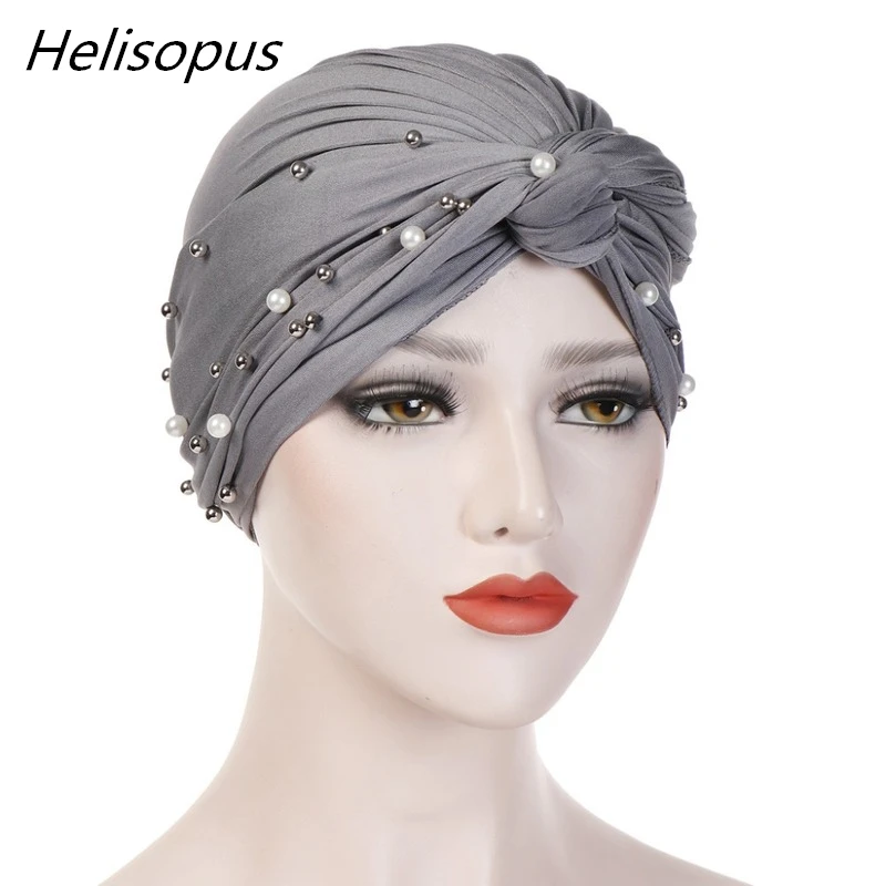 Helisopus Muslim Women Cross Knot Jersey Beaded Turban Stretchy Pleated Headband Hijab Hair Loss Chemo Cap Hair Accessories
Helisopus Muslim Women Cross Knot Jersey Beaded Turban Stretchy Pleated Headband Hijab Hair Loss Chemo Cap Hair Accessories