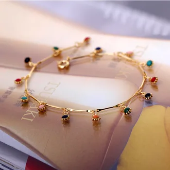 Romantic Colorful Zircon Natural Stone Pendant Bracelets For Women Gold Color Luxury Gold Chain Bracelets & Bangles Hot Sale
Romantic Colorful Zircon Natural Stone Pendant Bracelets For Women Gold Color Luxury Gold Chain Bracelets & Bangles Hot Sale