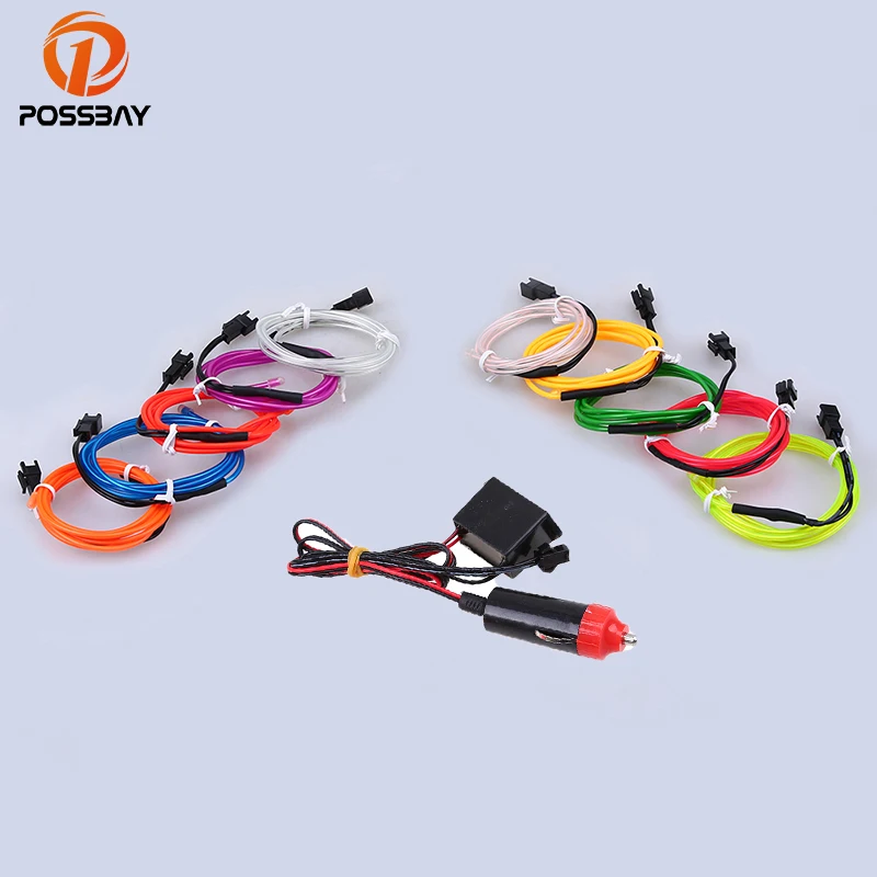 POSSBAY 1M DIY Decoration 12V Auto Car Interior LED EL Wire Rope Tube Neon Light Line 10 Colors 110V Output Connector
POSSBAY 1M DIY Decoration 12V Auto Car Interior LED EL Wire Rope Tube Neon Light Line 10 Colors 110V Output Connector
