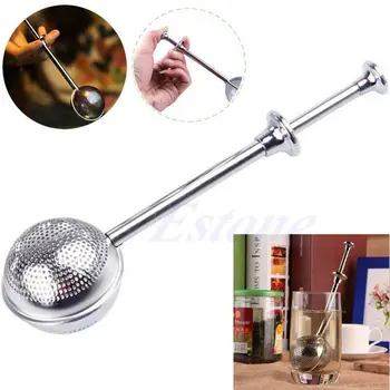 Diameter High Quality Convenient Ball Shaped Stainless Steel Silver Push Style Tea Infuser Strainer Tea Infuser Tool
Diameter High Quality Convenient Ball Shaped Stainless Steel Silver Push Style Tea Infuser Strainer Tea Infuser Tool