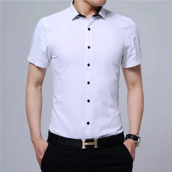 Summer White Shirt Men Short Sleeve Tops Asian Size 3XL 4XL Business Party Men Dress Shirts Comfortable and Breathable
Summer White Shirt Men Short Sleeve Tops Asian Size 3XL 4XL Business Party Men Dress Shirts Comfortable and Breathable