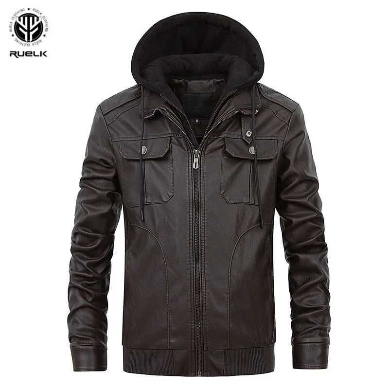 RUELK Leather Jacket Men Long Wool Stand Collar Coats jaqueta de couro Men's pu Leather Motocycle Jackets Outwear Trench Parkas
RUELK Leather Jacket Men Long Wool Stand Collar Coats jaqueta de couro Men's pu Leather Motocycle Jackets Outwear Trench Parkas