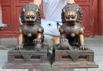 China Pure Red Bronze Copper Feng shui Beijing Lion Kylin Kilin Fu Foo Dog Pair
China Pure Red Bronze Copper Feng shui Beijing Lion Kylin Kilin Fu Foo Dog Pair