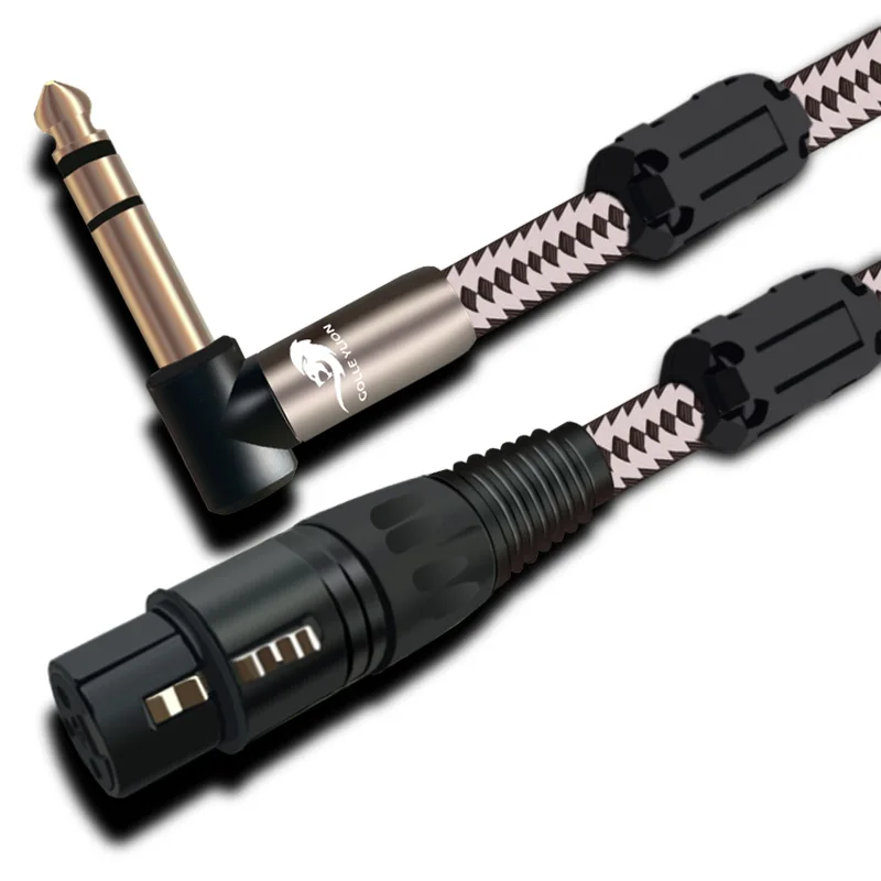 Hifi Stereo TRS Audio Cable XLR 3 Pin Female to Angled 6.35mm 1/4" Jack for Mic Amp Mixing Console OFC Cable 1M 2M 3M 5M 8M
Hifi Stereo TRS Audio Cable XLR 3 Pin Female to Angled 6.35mm 1/4" Jack for Mic Amp Mixing Console OFC Cable 1M 2M 3M 5M 8M