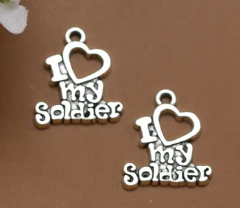 80pcs fashion I love my soldier charm pendants Antique silver Children's gift craft Jewelry earring bracelet necklace anklet
80pcs fashion I love my soldier charm pendants Antique silver Children's gift craft Jewelry earring bracelet necklace anklet