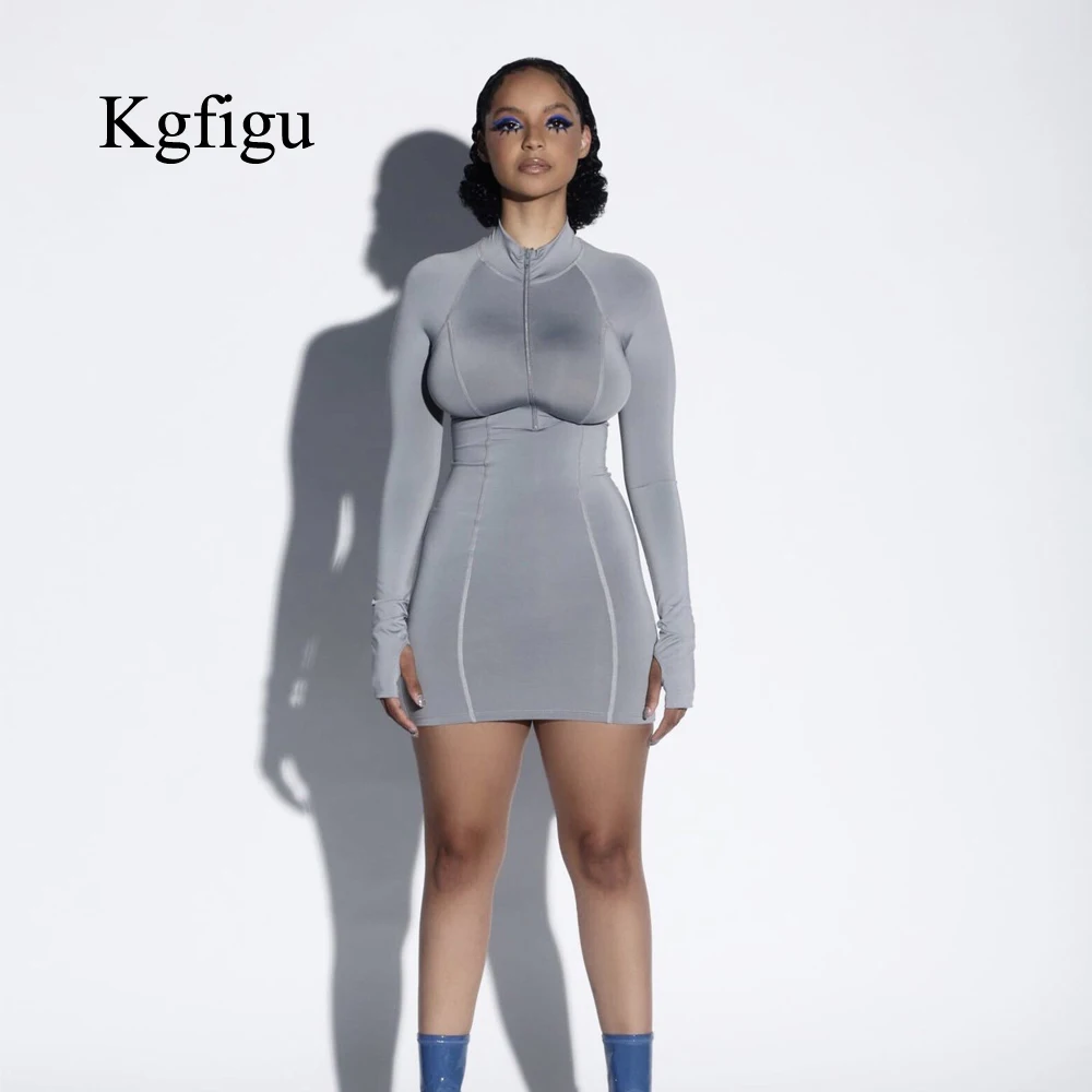 KGFIGU women zipper dress 2019 Summer long sleeve bodycon vestidos sexy fitness vestidos solid gray color outfits women clothes
KGFIGU women zipper dress 2019 Summer long sleeve bodycon vestidos sexy fitness vestidos solid gray color outfits women clothes