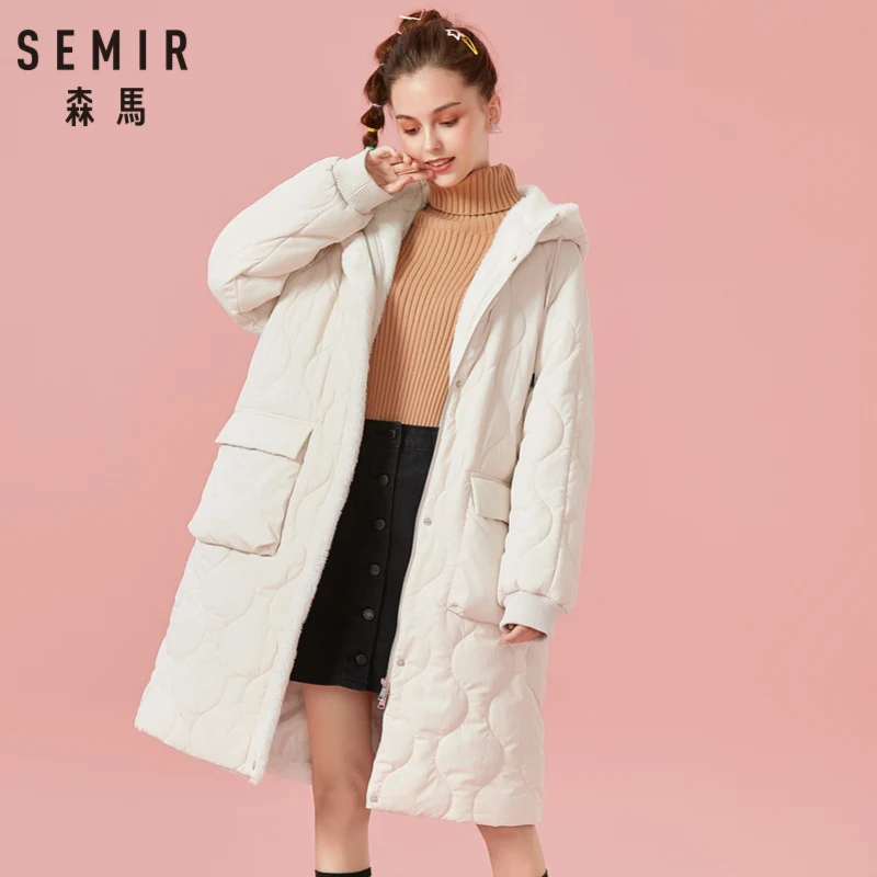 SEMIR Women Fleece-Lined Quilted Padded Coat with Drawstring Hooded Coat with Open Pocket Zip&Snap Closure Ribbed Cuffs
SEMIR Women Fleece-Lined Quilted Padded Coat with Drawstring Hooded Coat with Open Pocket Zip&Snap Closure Ribbed Cuffs