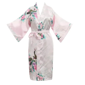 Fashion Women Peacock Evening Party Robe Dress Sexy Satin Printed Home Wear Sleepwear Knee-length Plus Size Female Kimono Robes
Fashion Women Peacock Evening Party Robe Dress Sexy Satin Printed Home Wear Sleepwear Knee-length Plus Size Female Kimono Robes