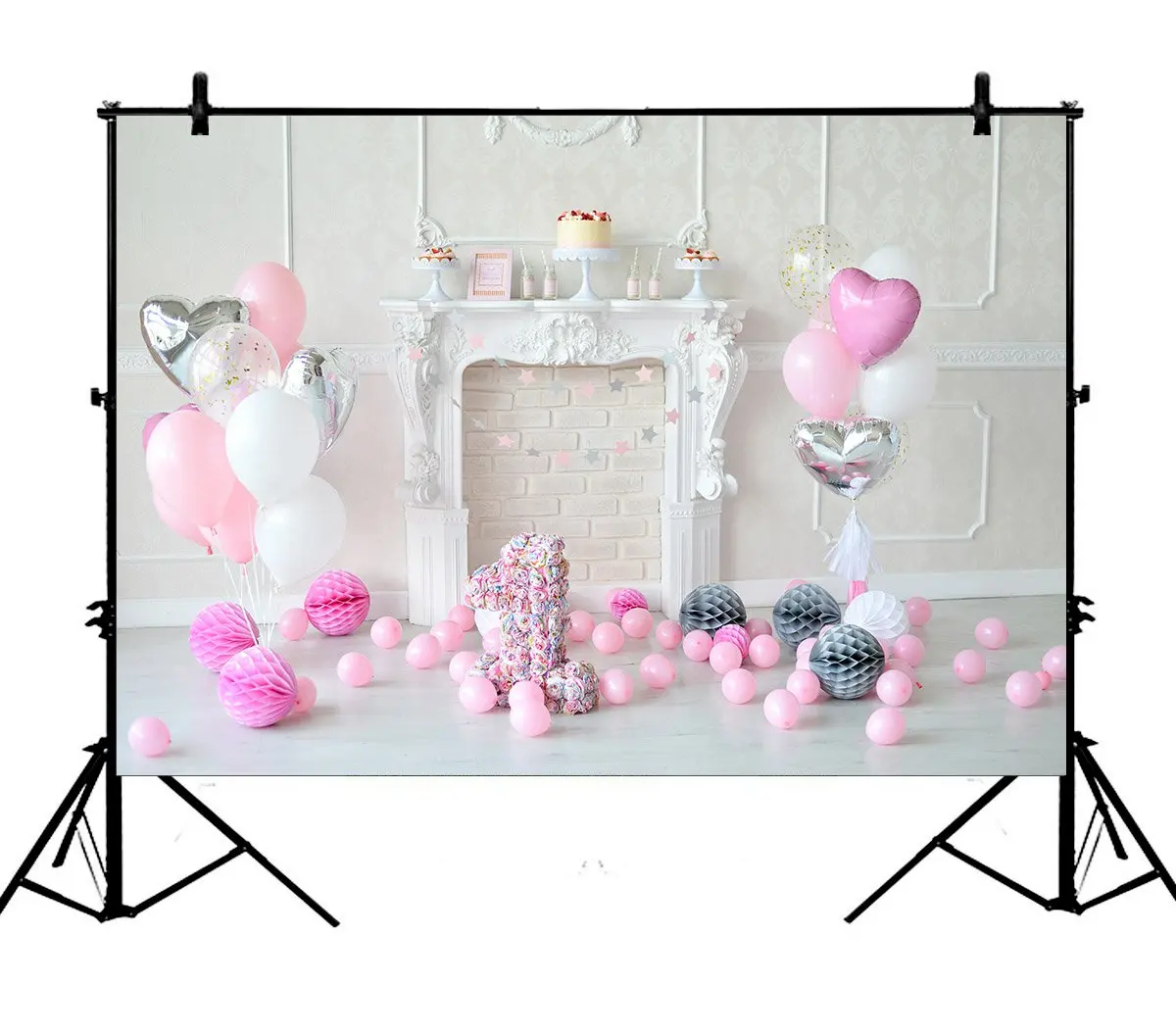 5x7ft 1St Birthday Balloon Mantel Cake Decoration Polyester Photo Background Portrait Backdrop
5x7ft 1St Birthday Balloon Mantel Cake Decoration Polyester Photo Background Portrait Backdrop