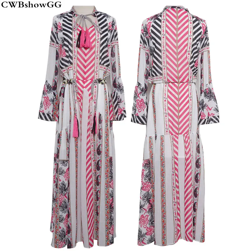 CWBshowGG 2019 Summer Star with the same casual dress beach seaside holiday bohemian chiffon print V-Neck high waist maxi dress
CWBshowGG 2019 Summer Star with the same casual dress beach seaside holiday bohemian chiffon print V-Neck high waist maxi dress