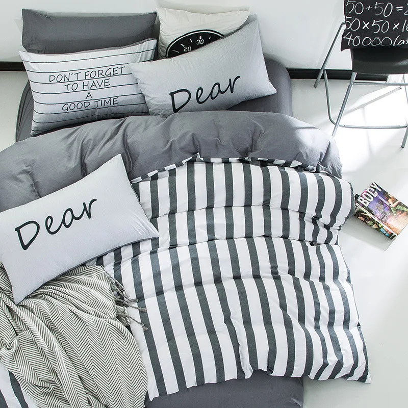 Bedding Set 100% cotton fashion simple style striped lattice 4pcs/3pcs Duvet Cover Sets Bed Linen Flat Bed Sheet Home Textile
Bedding Set 100% cotton fashion simple style striped lattice 4pcs/3pcs Duvet Cover Sets Bed Linen Flat Bed Sheet Home Textile
