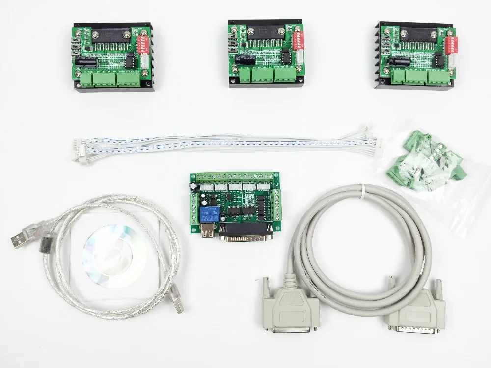 Free Shipping CNC Router Kit 3 Axis, 3pcs 1 axis TB6560 driver +5 axis breakout board
Free Shipping CNC Router Kit 3 Axis, 3pcs 1 axis TB6560 driver +5 axis breakout board