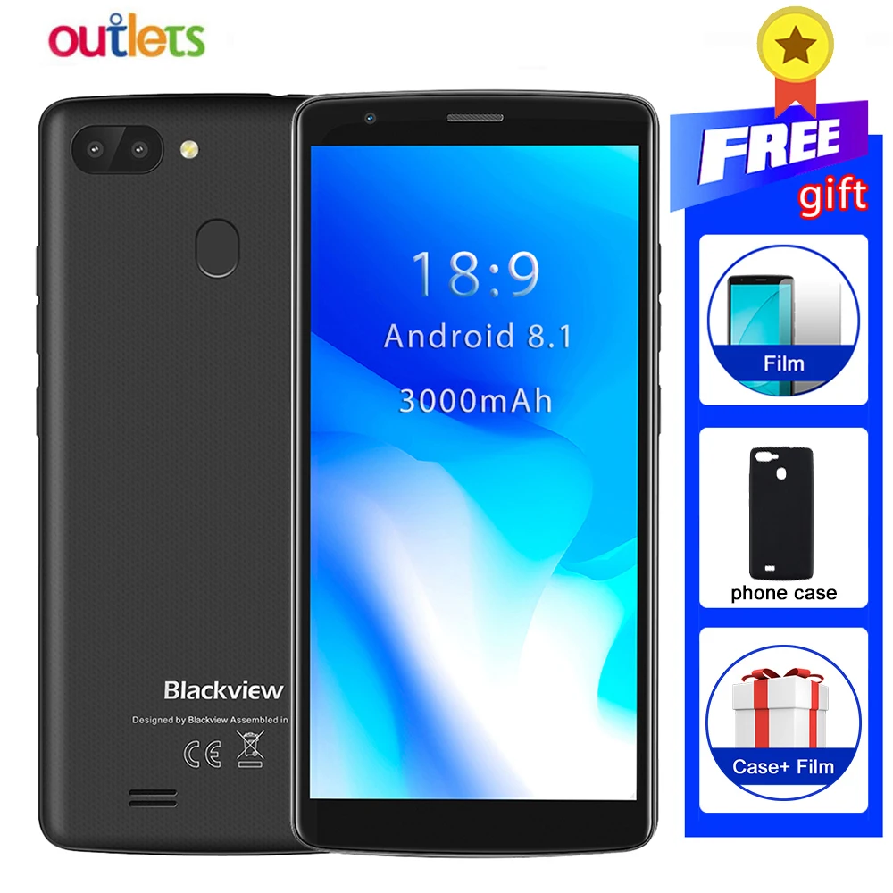 BLACKVIEW A20 Pro смартфон с 5 дюймовым дисплеем четырёхъядерным процессором MTK6739 ОЗУ 2 Гб