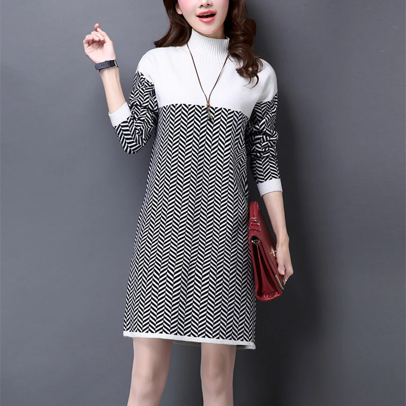 Cozy 2019 New Autumn winter Women's knit dress High-necked Pullover Slim Thick warm Sweater Bottoming Dress Casual Female W139
Cozy 2019 New Autumn winter Women's knit dress High-necked Pullover Slim Thick warm Sweater Bottoming Dress Casual Female W139