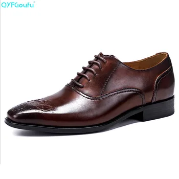 QYFCIOUFU Formal Mens Shoes For Wedding Luxury Carving Dress Shoes Genuine Leather Quality Cow Leather Lace Up Business Shoes
QYFCIOUFU Formal Mens Shoes For Wedding Luxury Carving Dress Shoes Genuine Leather Quality Cow Leather Lace Up Business Shoes
