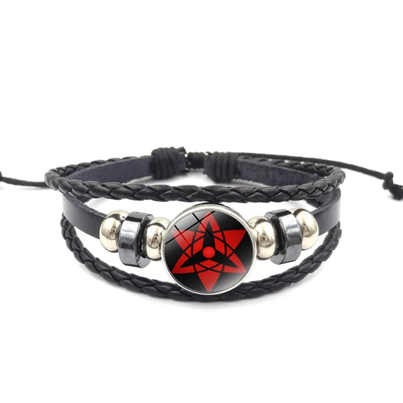 Cartoon main-Coeur Cheer Verre Cabochon Bracelet Tressé Bracelet En Cuir Bracelets