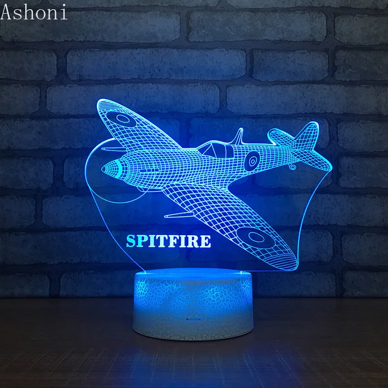 Spitfire 3D Table Lamp Novelty LED Aircraft Night light Home Decor 7 Color Change Night Kids Birthday Gifts
Spitfire 3D Table Lamp Novelty LED Aircraft Night light Home Decor 7 Color Change Night Kids Birthday Gifts