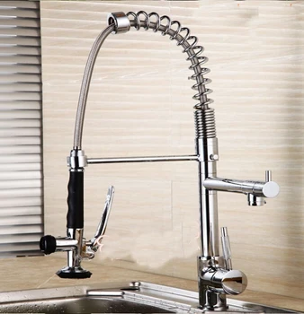 2015 new luxury pull out kitchen faucet.Solid Brass Thicken Chrome Spring spray faucets.Two Spouts kitchen mixer tap size:53cm
2015 new luxury pull out kitchen faucet.Solid Brass Thicken Chrome Spring spray faucets.Two Spouts kitchen mixer tap size:53cm