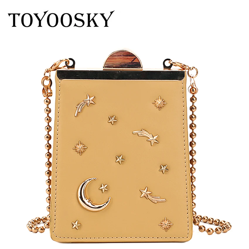 

TOYOOSKY Fashion Rivet Small Square Bag Crossbody Bags Women Handbag High Quality Pu Leather Chain Shoulder Bag Bolsas Femininas