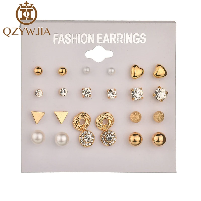 2018 Trendy Square Ball Heart Small Earrings Women Memory Gold Color Crystal Stud Earrings Set 12 Pairs Christmas Earring
2018 Trendy Square Ball Heart Small Earrings Women Memory Gold Color Crystal Stud Earrings Set 12 Pairs Christmas Earring