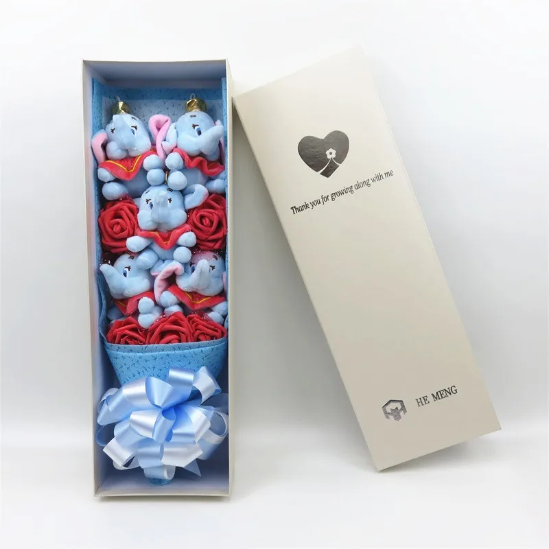 Lovely stuff animal dumbo plush toys cartoon bouquet gift box with artificial flowers creative gifts for Graduation/Birthday
Lovely stuff animal dumbo plush toys cartoon bouquet gift box with artificial flowers creative gifts for Graduation/Birthday