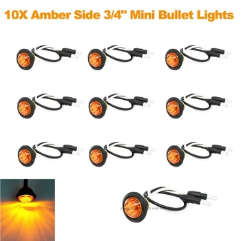 10X Mini Round 12V 3/4" Side LED Clearance Marker Light Amber Clearance 3 LED Bullet Connectors for Trailer Truck Boat Bus
10X Mini Round 12V 3/4" Side LED Clearance Marker Light Amber Clearance 3 LED Bullet Connectors for Trailer Truck Boat Bus