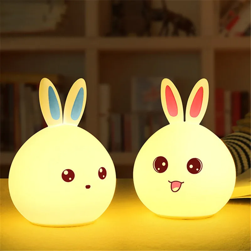 Colorful Rabbit LED Night Light Silicone Cartoon USB Charging Cute Happy Pet Decompression Two Style Touch Color Changing Lamp
Colorful Rabbit LED Night Light Silicone Cartoon USB Charging Cute Happy Pet Decompression Two Style Touch Color Changing Lamp