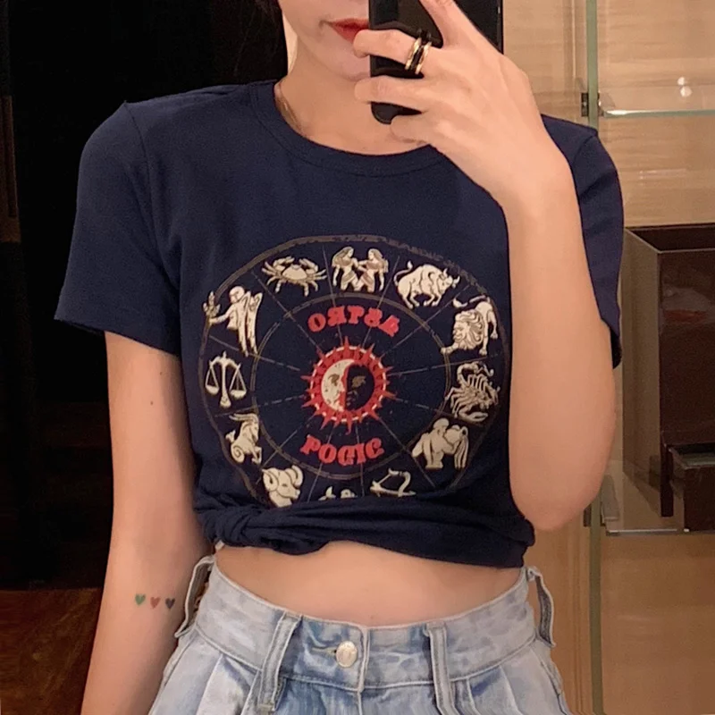 Summer Women Tshirts Zodiac Printing O-neck Shirt Short-sleeved Casual T-shirt Female Graphic Tees Women
Summer Women Tshirts Zodiac Printing O-neck Shirt Short-sleeved Casual T-shirt Female Graphic Tees Women