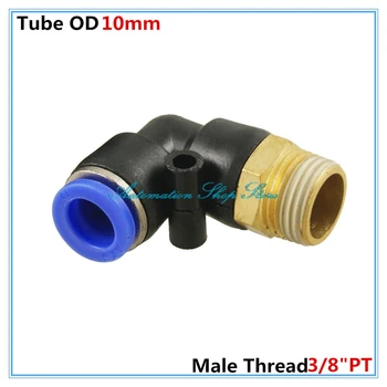 

5Pcs 10mm OD Tube Push Into Connect 3/8"PT Male Thread L Shaped Elbow Pneumatic Connector Fittings PL10-03