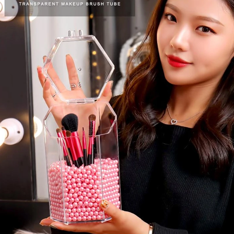 HUNYOO Acrylic Clear Makeup Brush Storage Plastic Makeup Organizer Cosmetic Tool Holder With Cover Cosmetic Brush Storage Box
HUNYOO Acrylic Clear Makeup Brush Storage Plastic Makeup Organizer Cosmetic Tool Holder With Cover Cosmetic Brush Storage Box