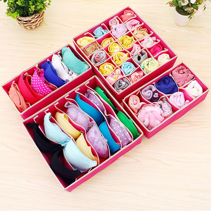 4Pcs Foldable Multi-size Drawer Underwear Bra Storage Box Non-woven Save Space Closet Organizers Scarfs Socks Storage Case
4Pcs Foldable Multi-size Drawer Underwear Bra Storage Box Non-woven Save Space Closet Organizers Scarfs Socks Storage Case